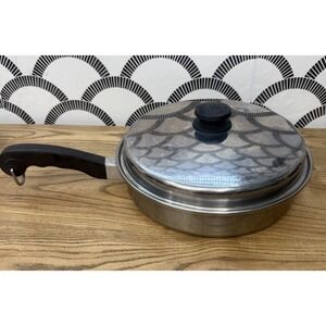 Vintage Saladmaster Skillet 18 8 Tri Clad Stainless Steel Fry Saute Pan 10"  Lid
